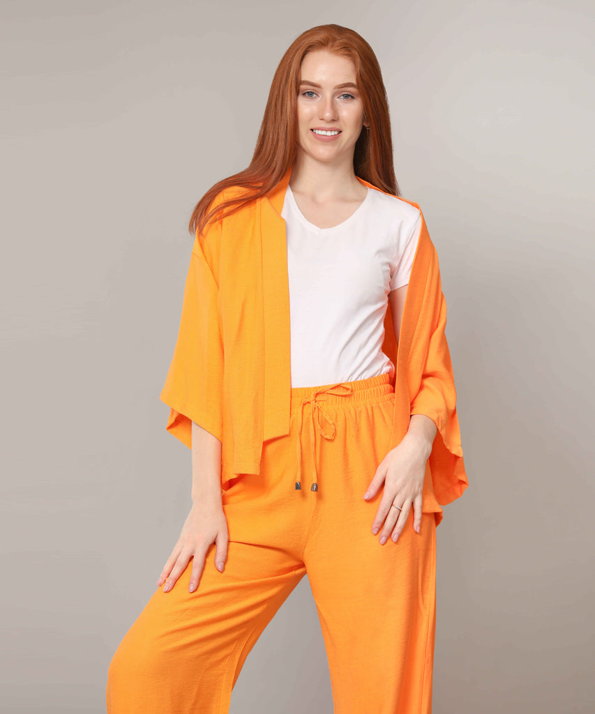 Cardigan-Cotton Viscose-ORANGE