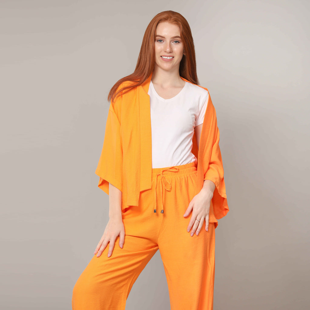 Cardigan-Cotton Viscose-ORANGE