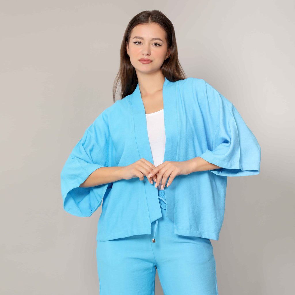 Cardigan-Cotton Viscose-TURQUOIS