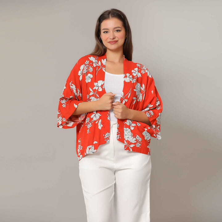 Cardigan-Cotton Viscose-ORANGE