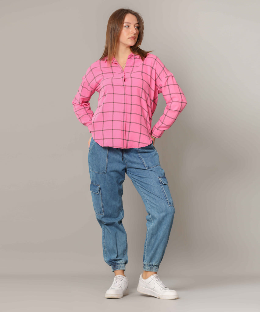 Shirt-Cotton Viscose-FUCSHIA
