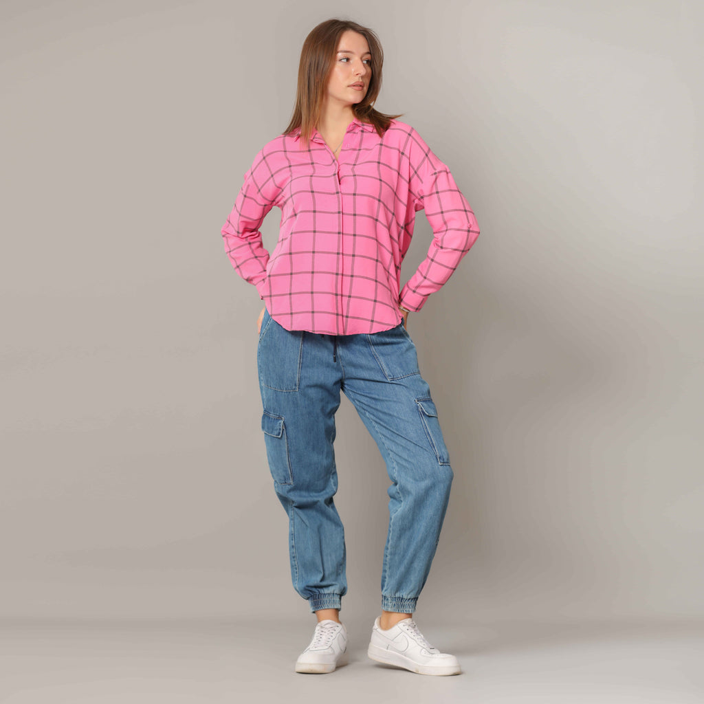 Shirt-Cotton Viscose-FUCSHIA