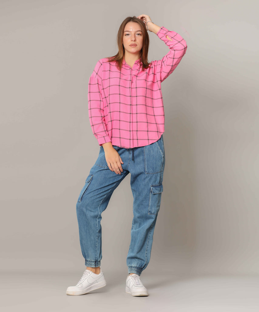 Shirt-Cotton Viscose-FUCSHIA