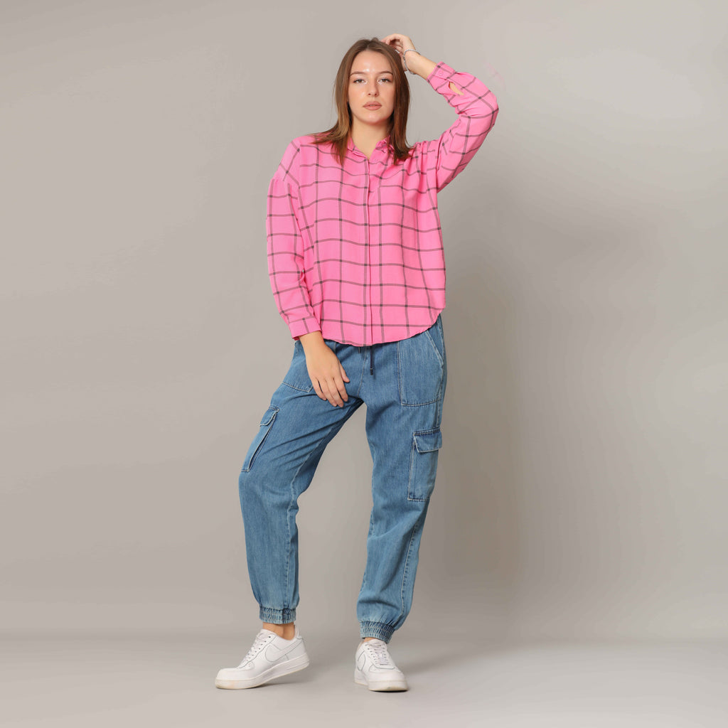 Shirt-Cotton Viscose-FUCSHIA
