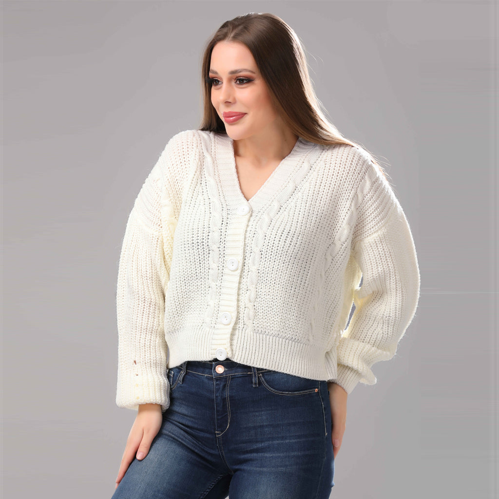 Cardigan-Knit-OF WHITE