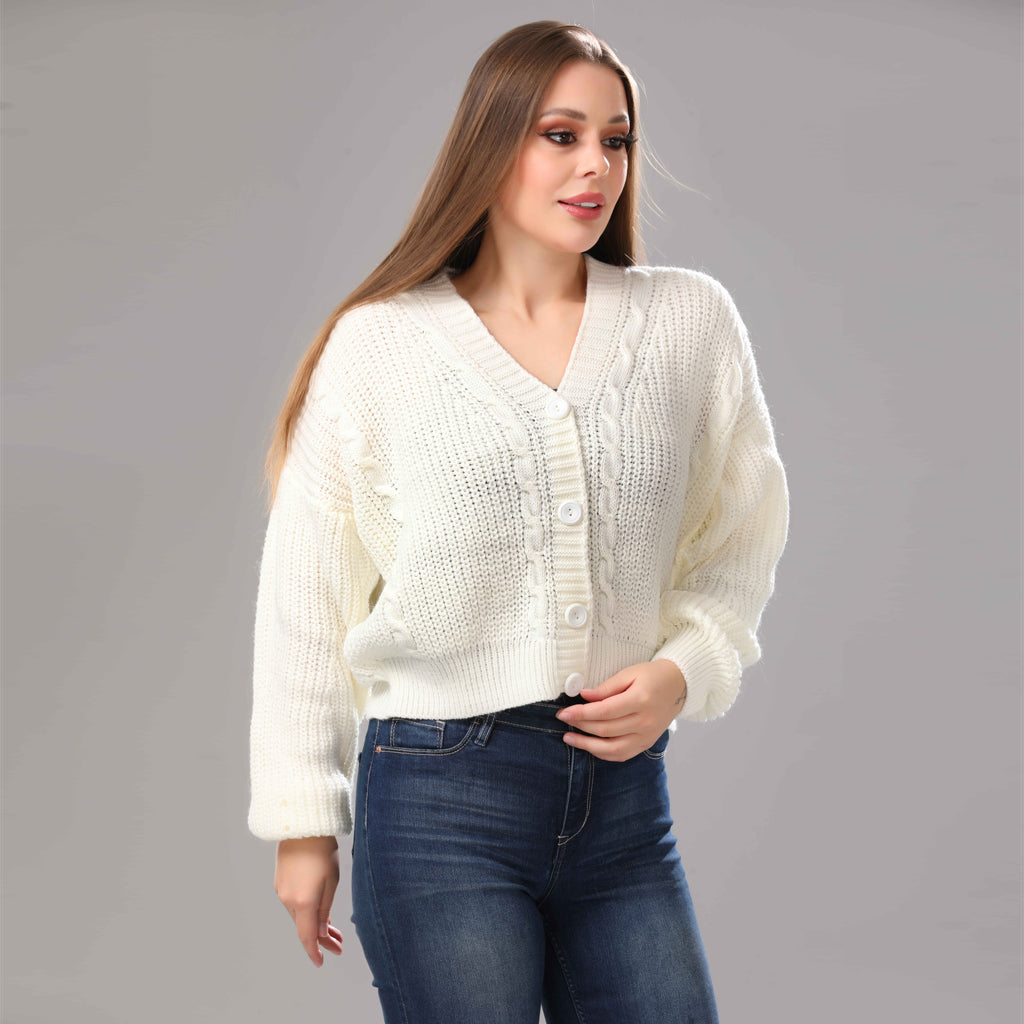 Cardigan-Knit-OF WHITE