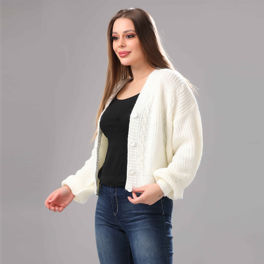 Cardigan-Knit-OF WHITE