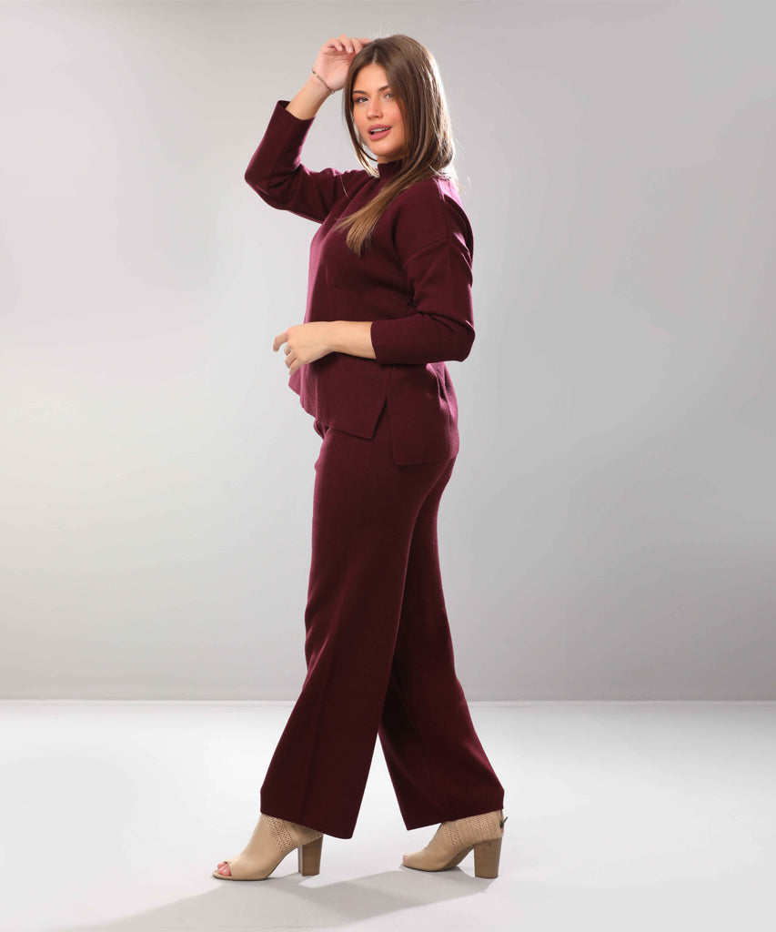 Trouser-Knit-BURGANDY