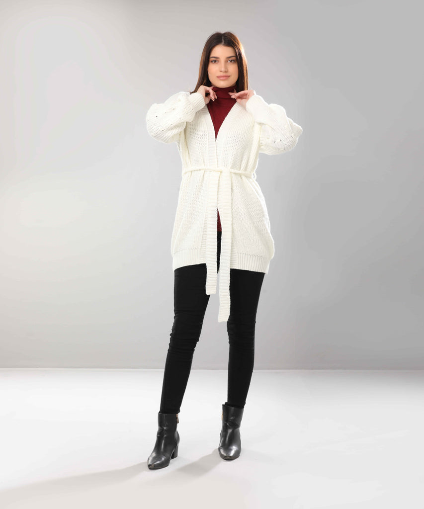 Cardigan-Knit-OF WHITE