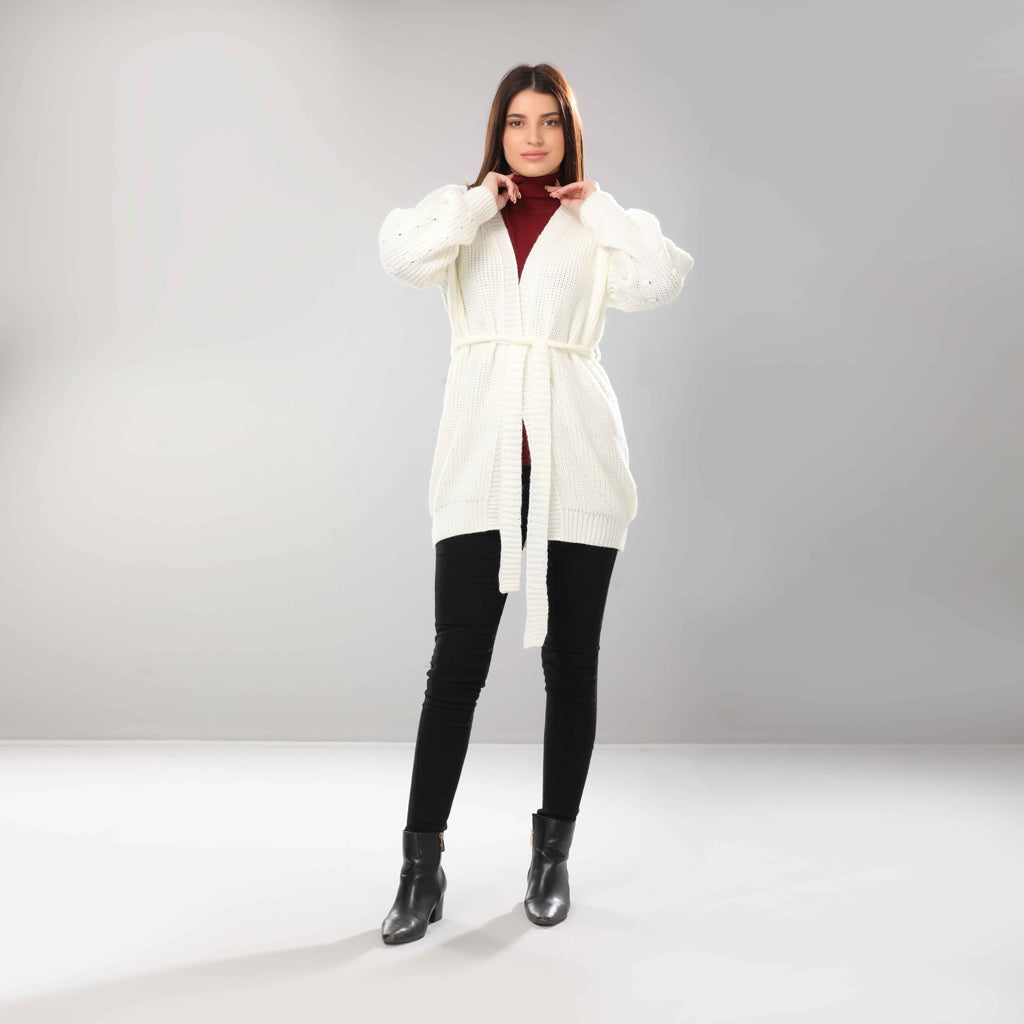 Cardigan-Knit-OF WHITE
