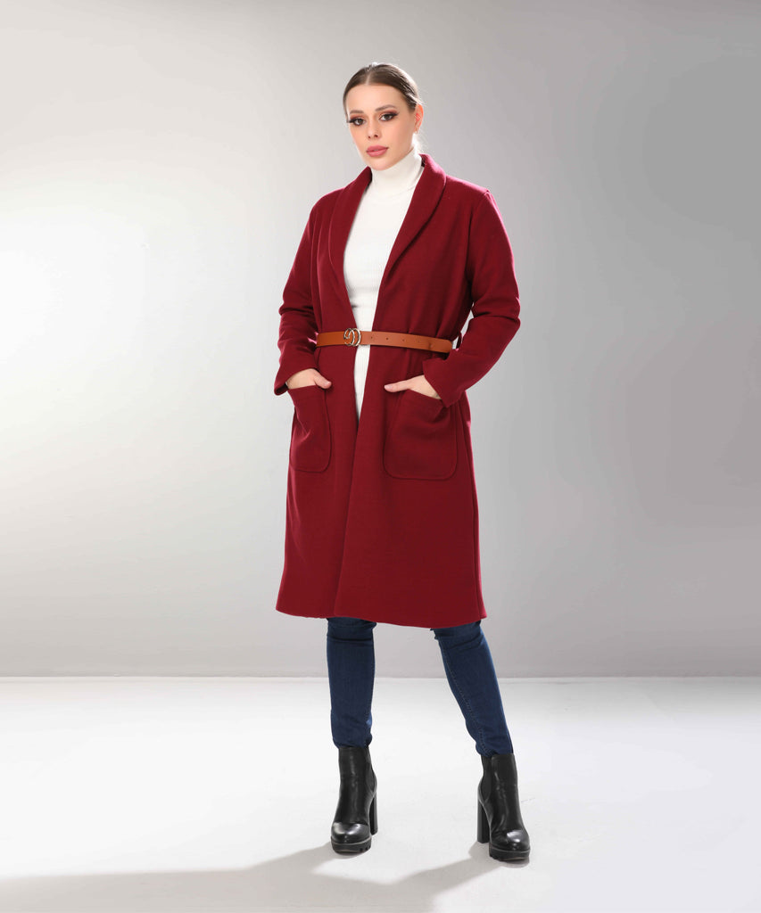 Coat-Felt-BURGANDY