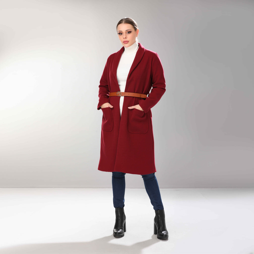 Coat-Felt-BURGANDY