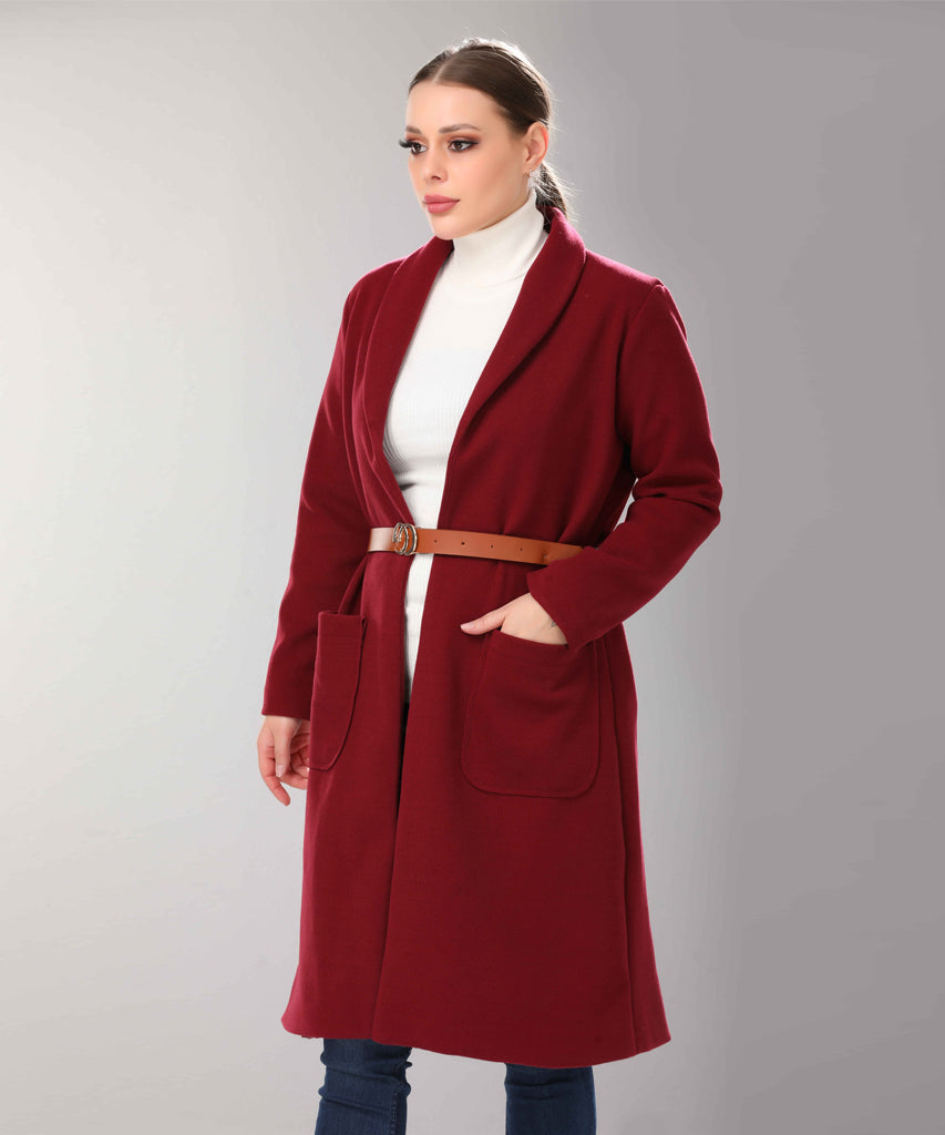 Coat-Felt-BURGANDY