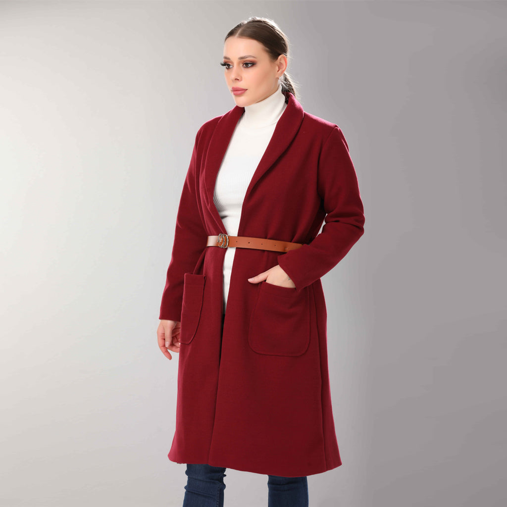 Coat-Felt-BURGANDY