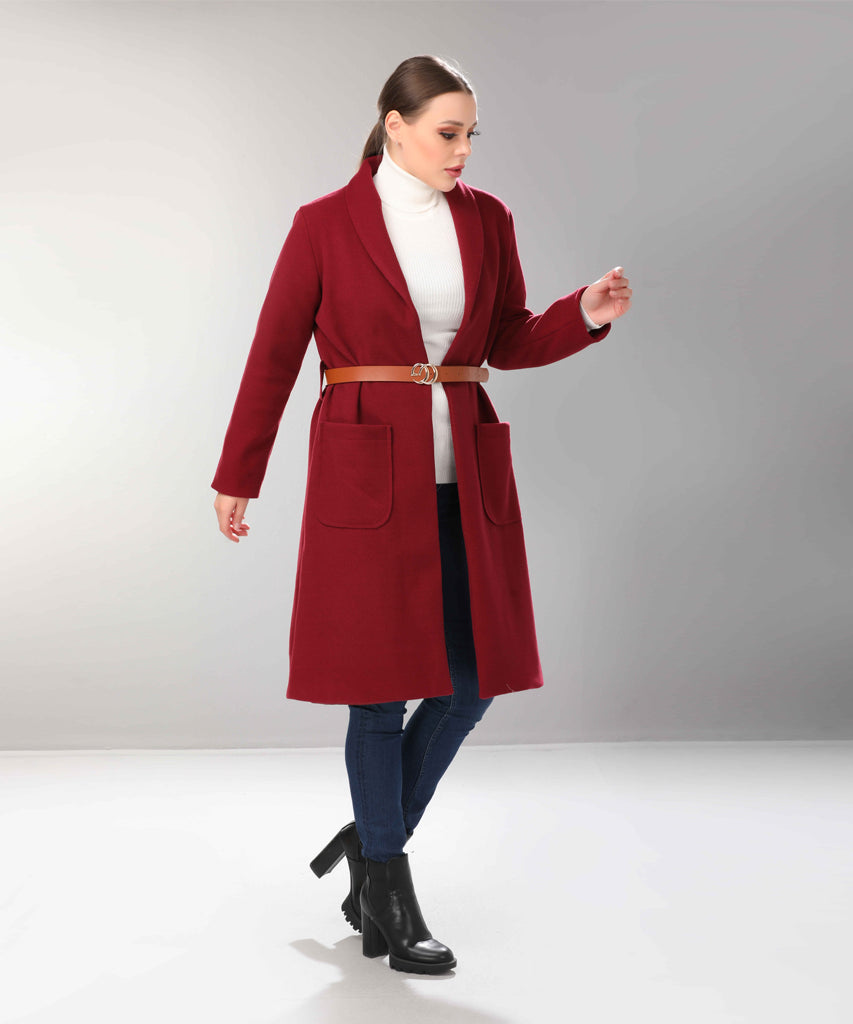 Coat-Felt-BURGANDY