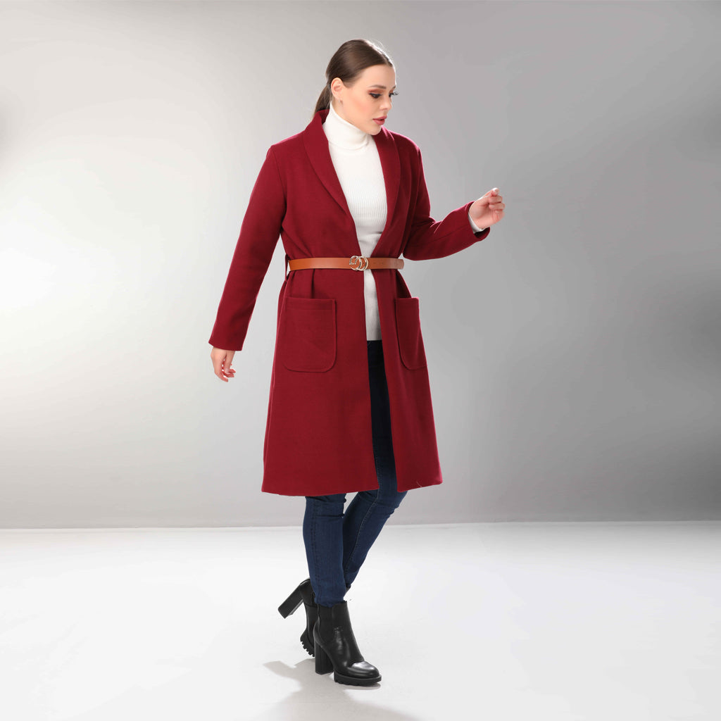 Coat-Felt-BURGANDY