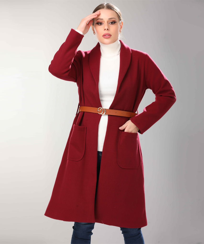 Coat-Felt-BURGANDY