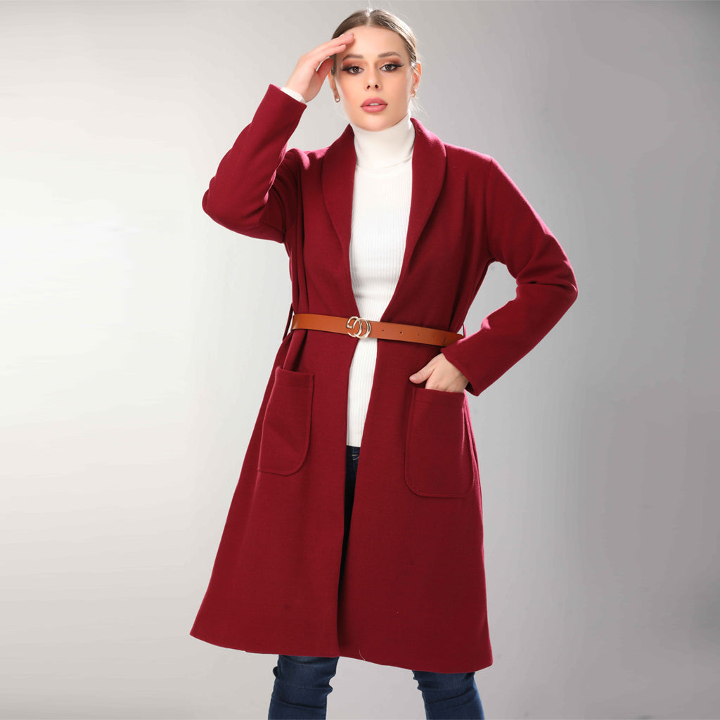 Coat-Felt-BURGANDY