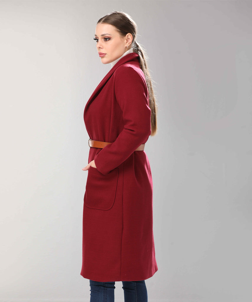 Coat-Felt-BURGANDY