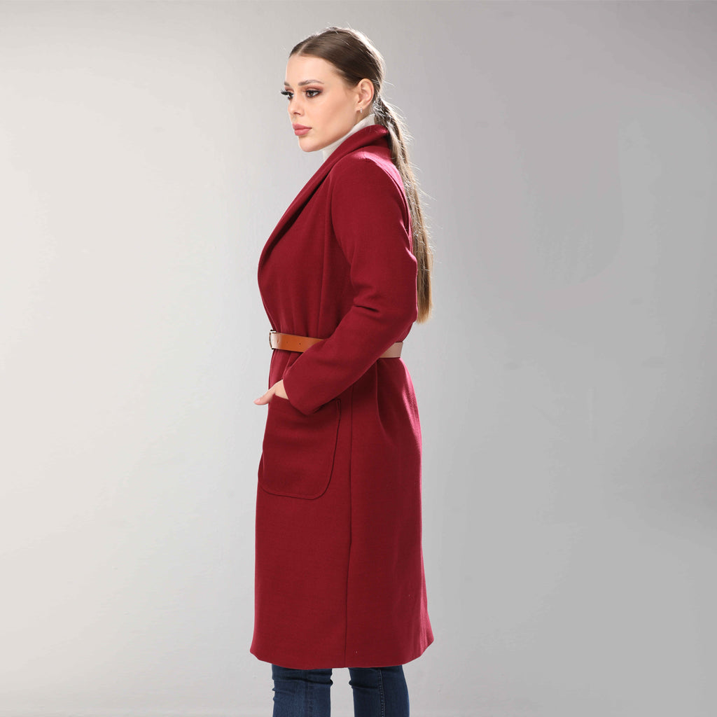 Coat-Felt-BURGANDY
