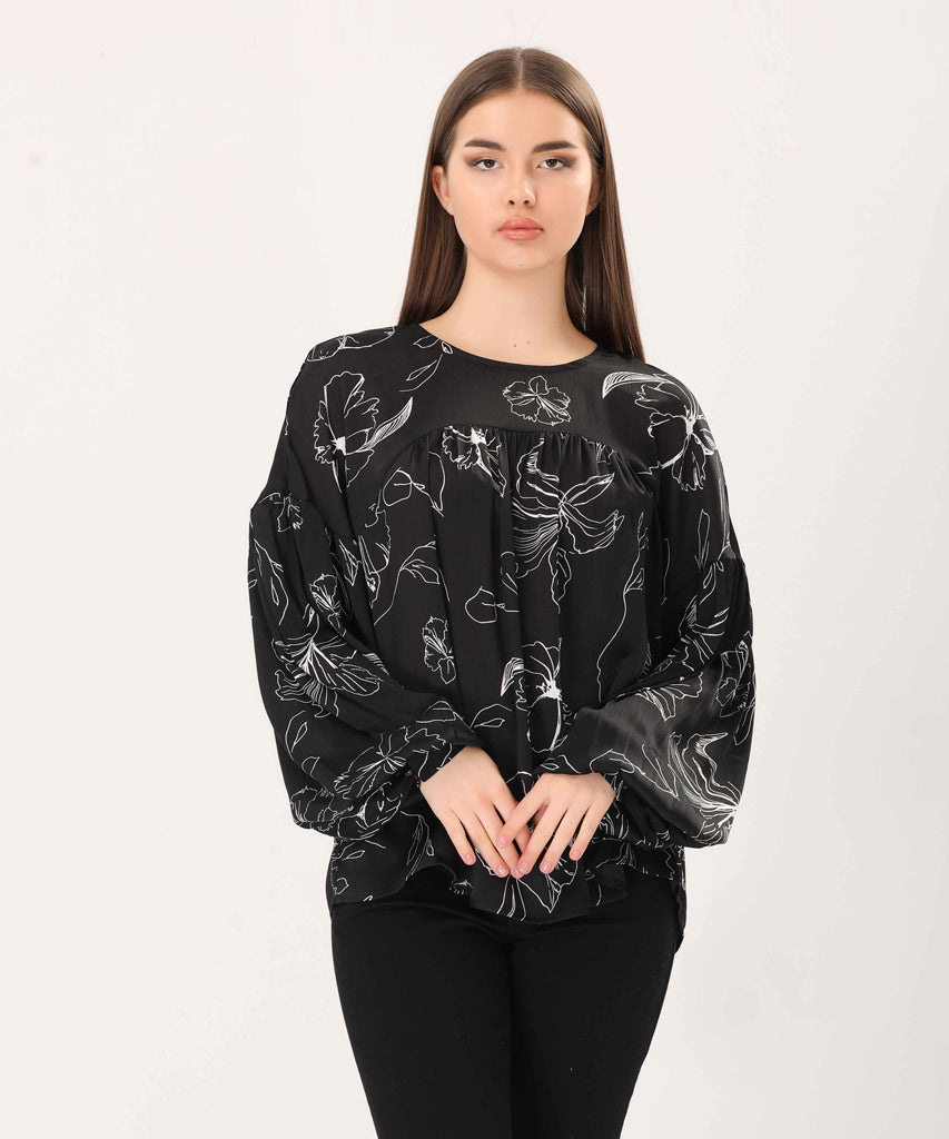 Blouse-Satin-BLACK