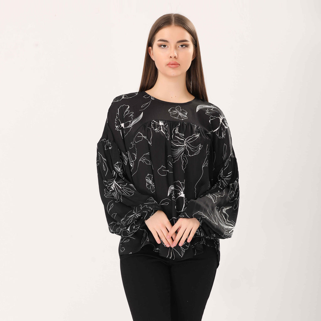 Blouse-Satin-BLACK