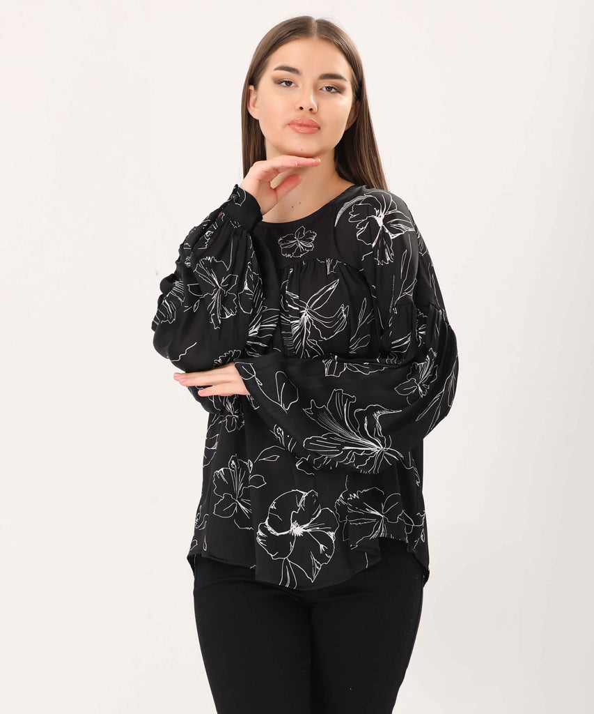 Blouse-Satin-BLACK