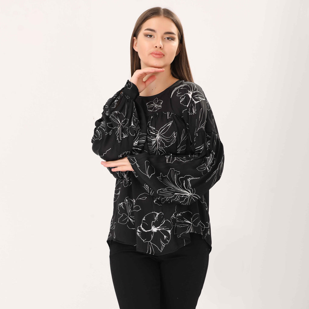 Blouse-Satin-BLACK