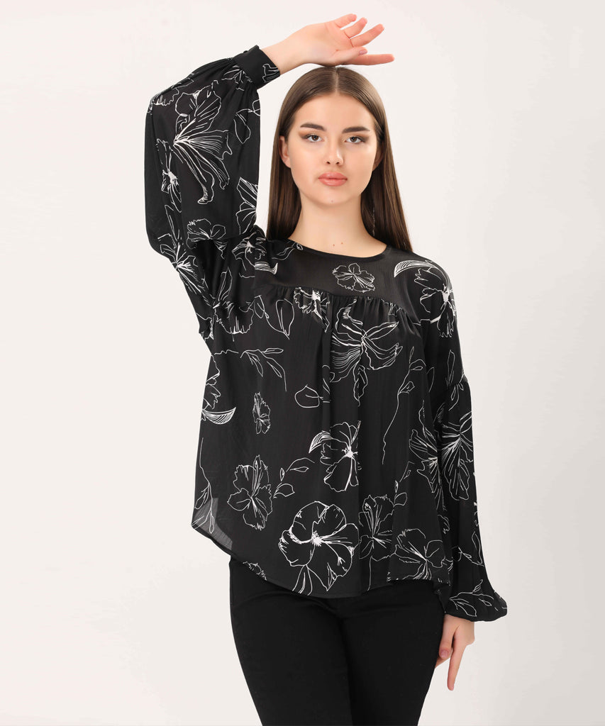 Blouse-Satin-BLACK