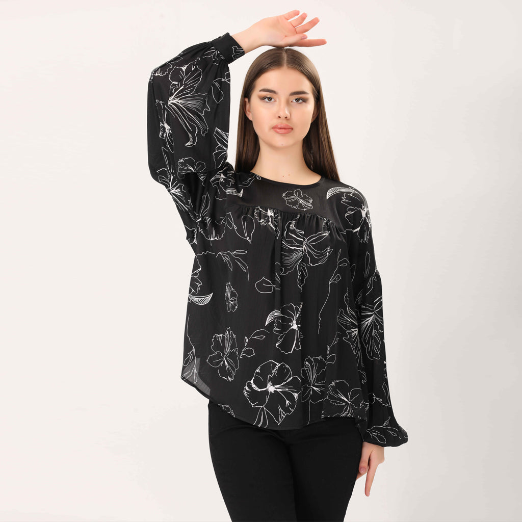 Blouse-Satin-BLACK