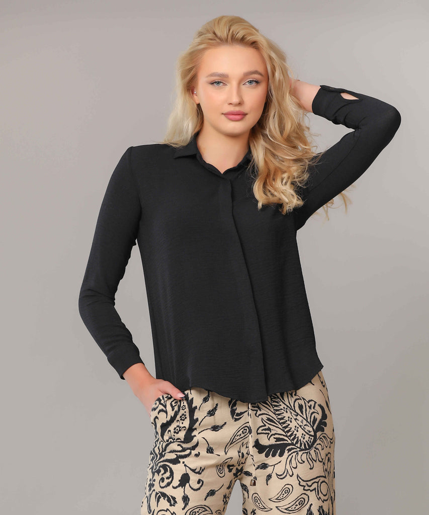 Shirt-Cotton Viscose-BLACK