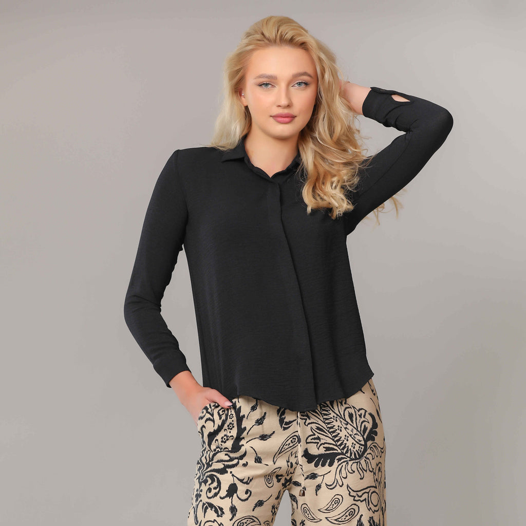 Shirt-Cotton Viscose-BLACK