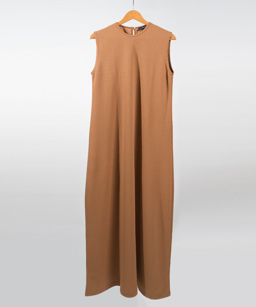 Dress-Rib Knit-BROWN