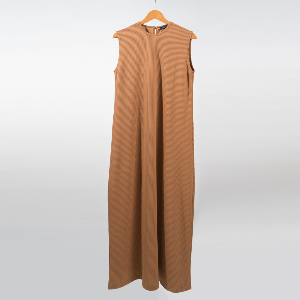 Dress-Rib Knit-BROWN