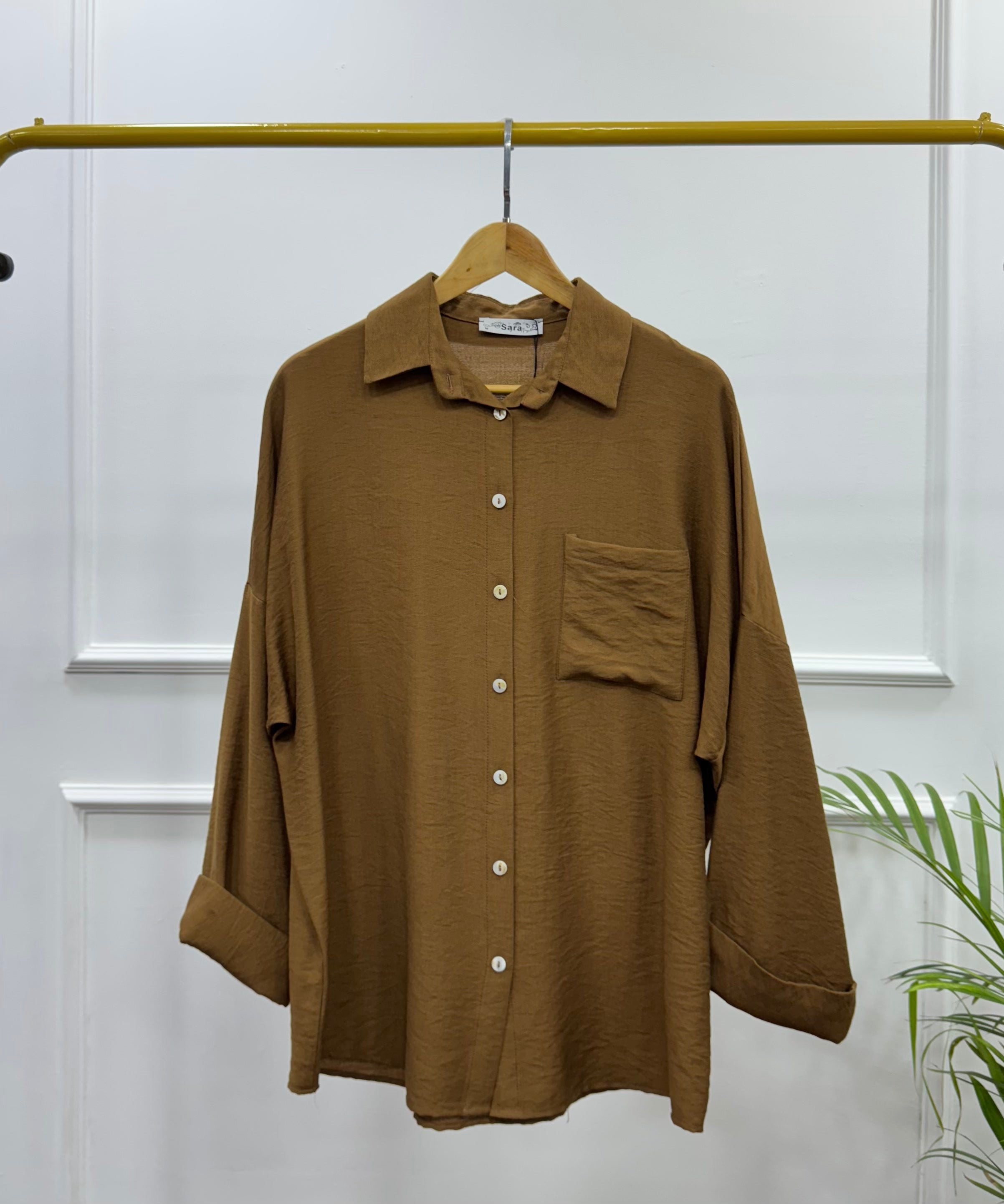 Rolled-up Sleeves Oversized Shirt