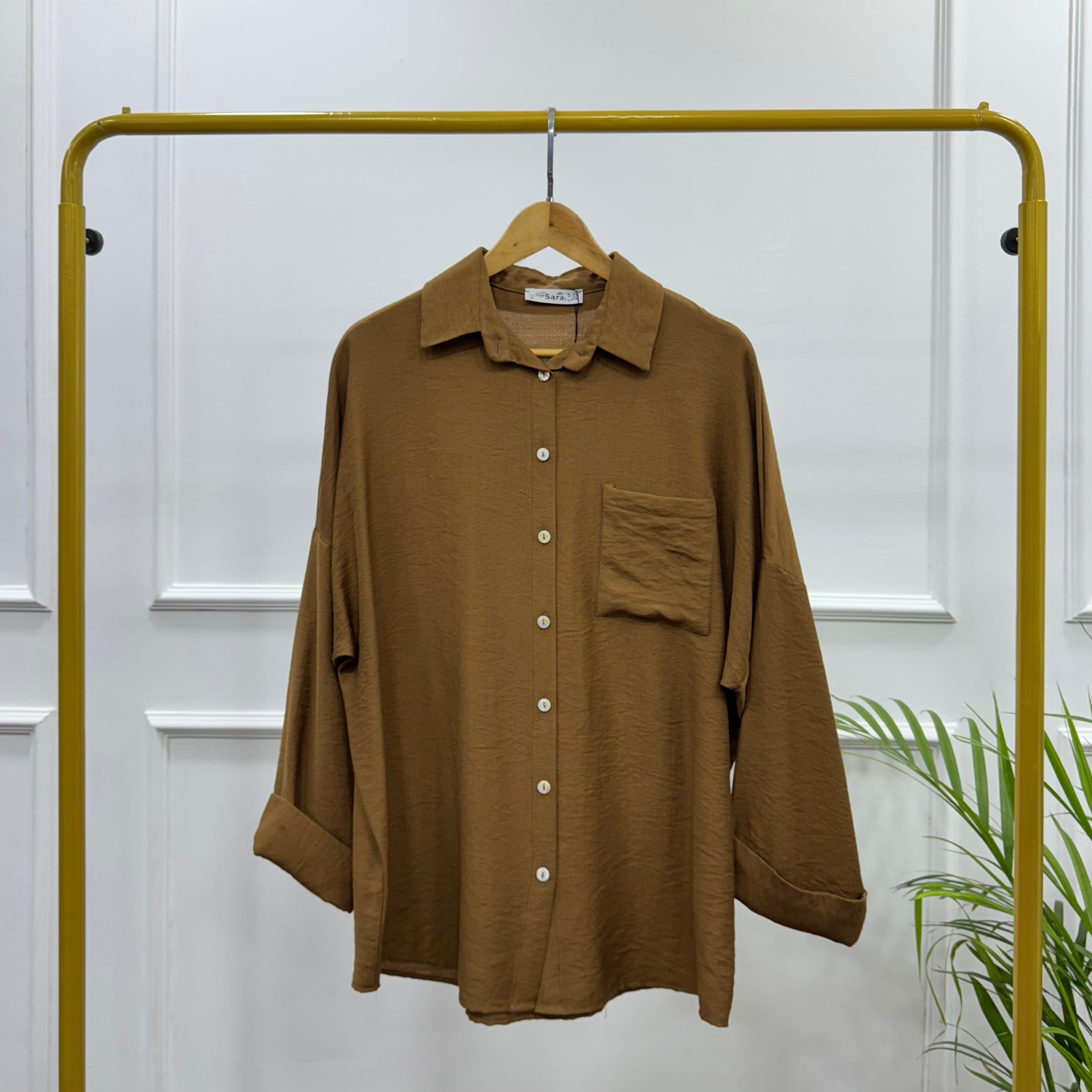 Rolled-up Sleeves Oversized Shirt