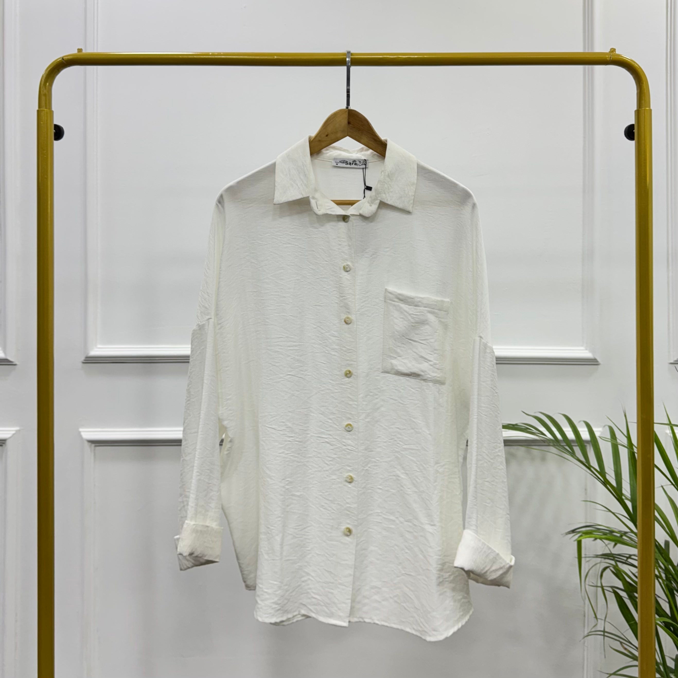 Rolled-up Sleeves Oversized Shirt