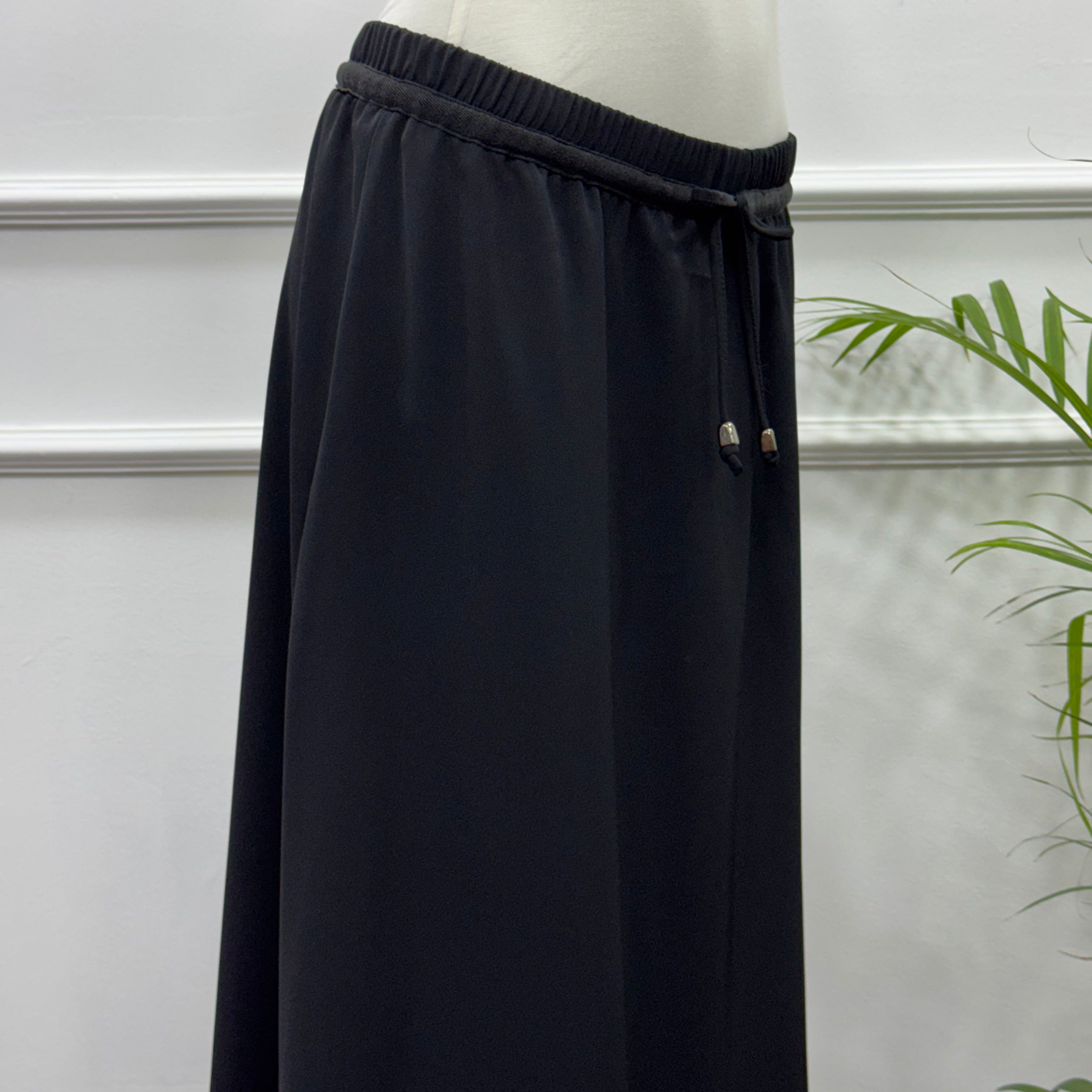 Maxi Skirt-Crepe-Black