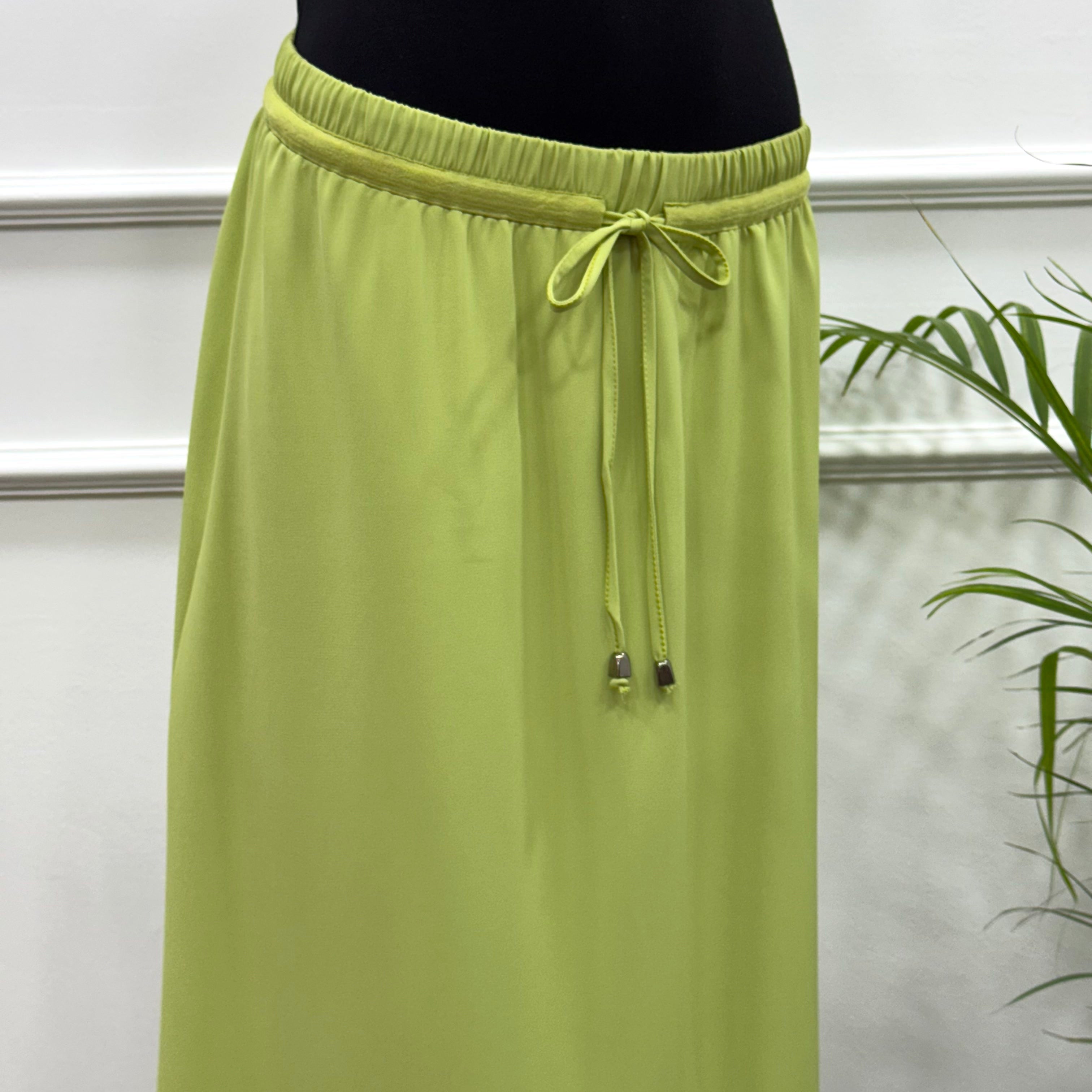 Maxi Skirt-Crepe-Kiwi