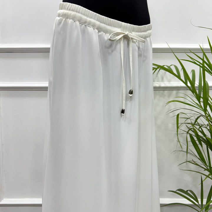 جيبة ماكسي- كريب- ابيض