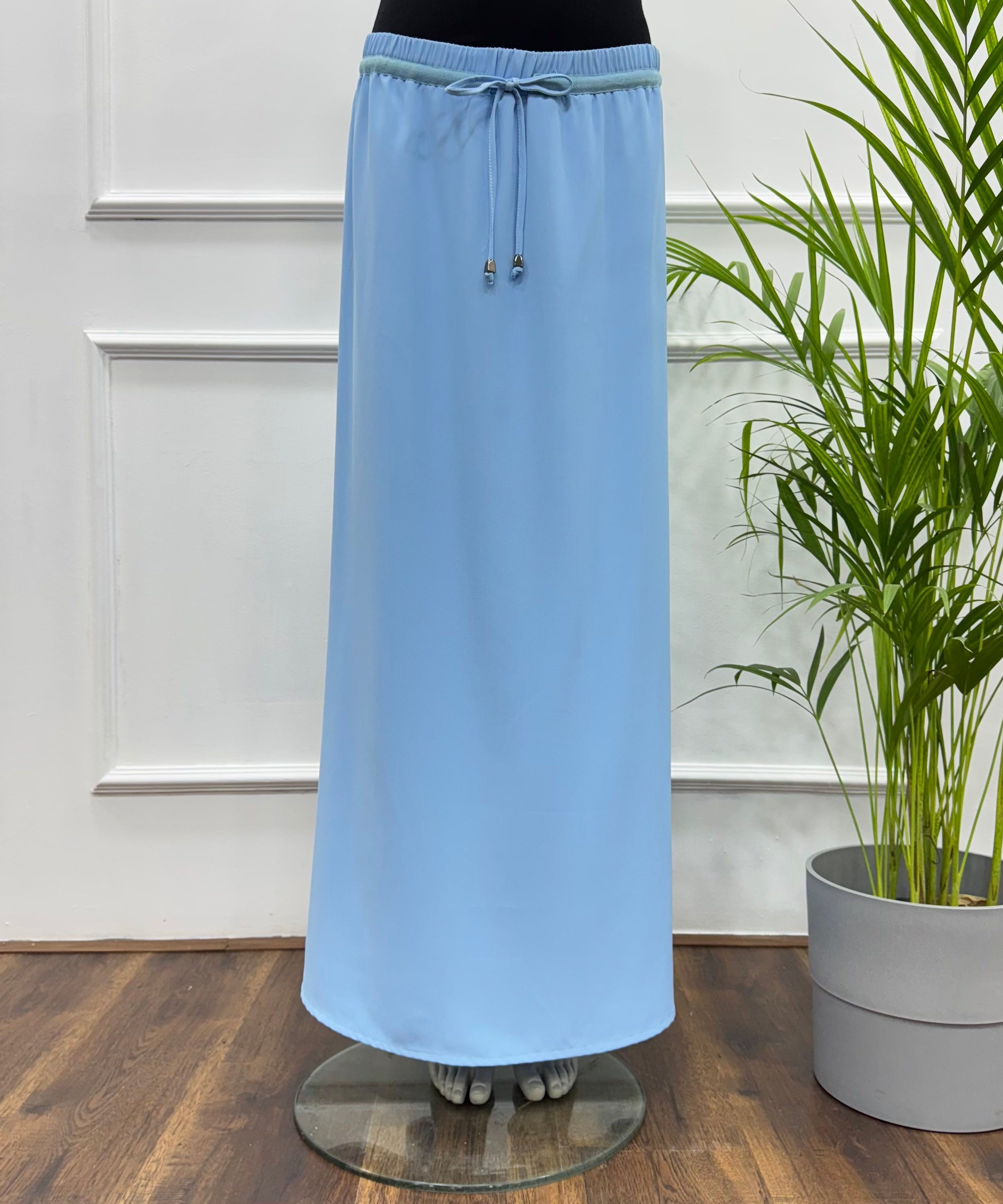 Maxi Skirt-Linen-Sky Blue