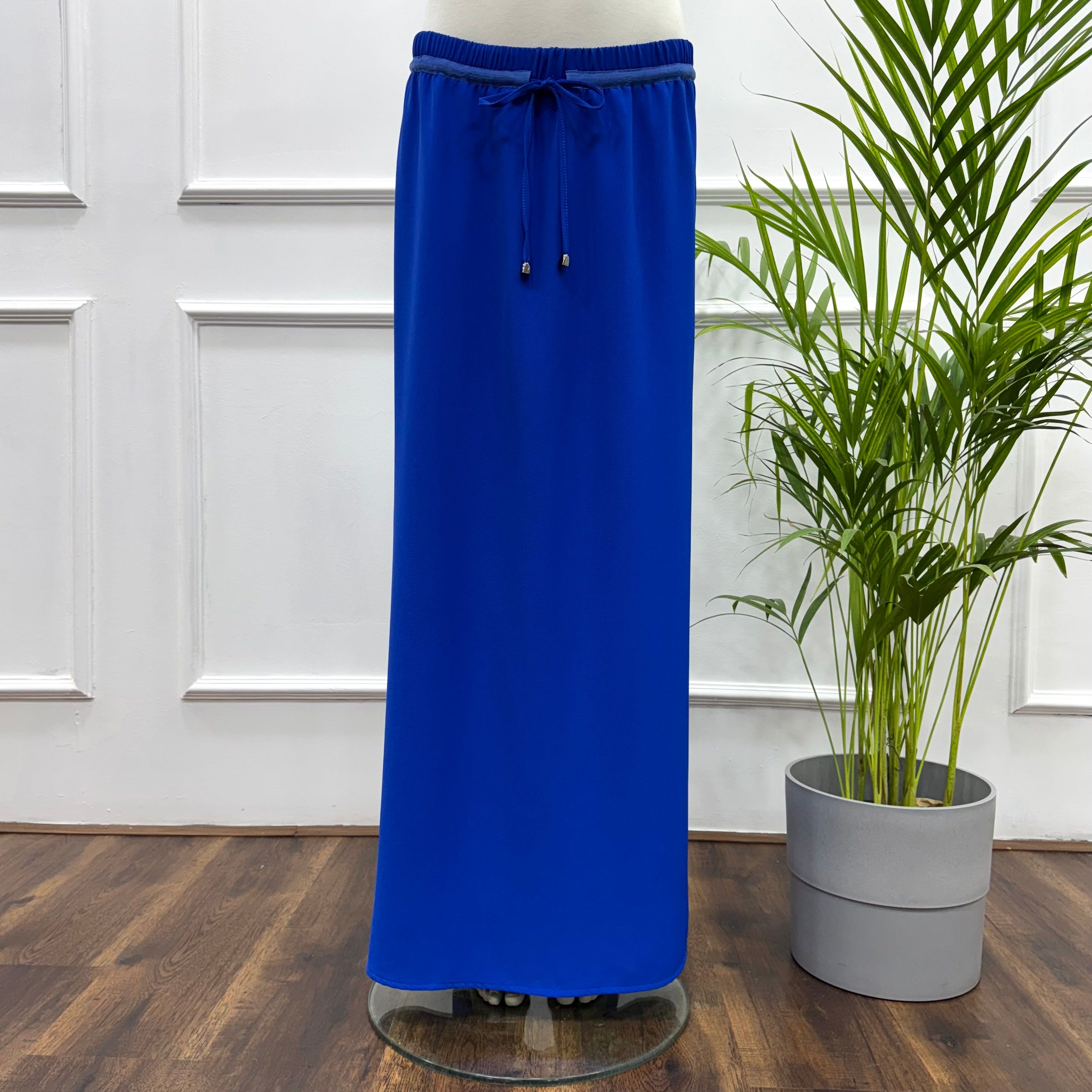 Maxi Skirt-Crepe-Blue