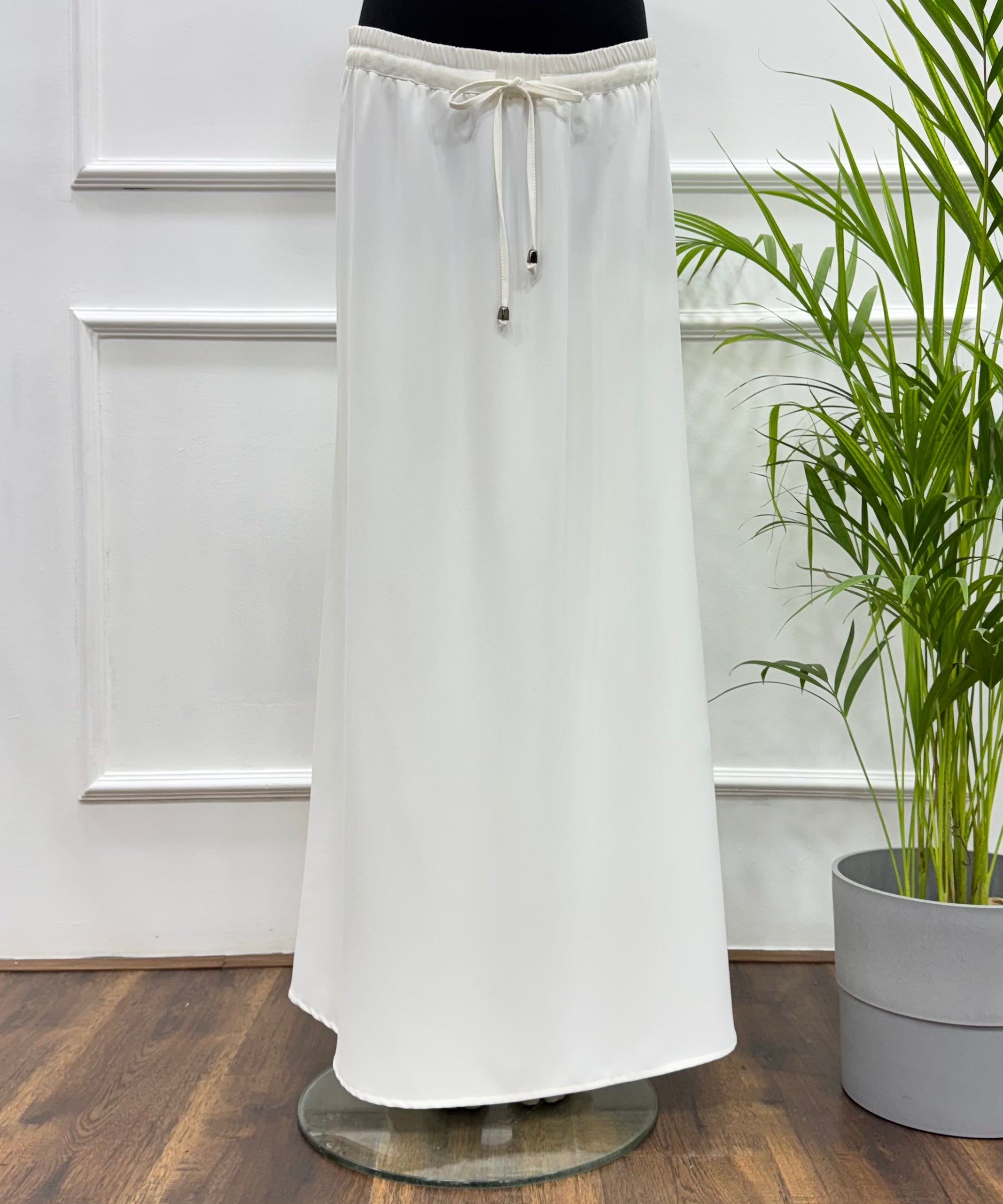Maxi Skirt-Linen-White