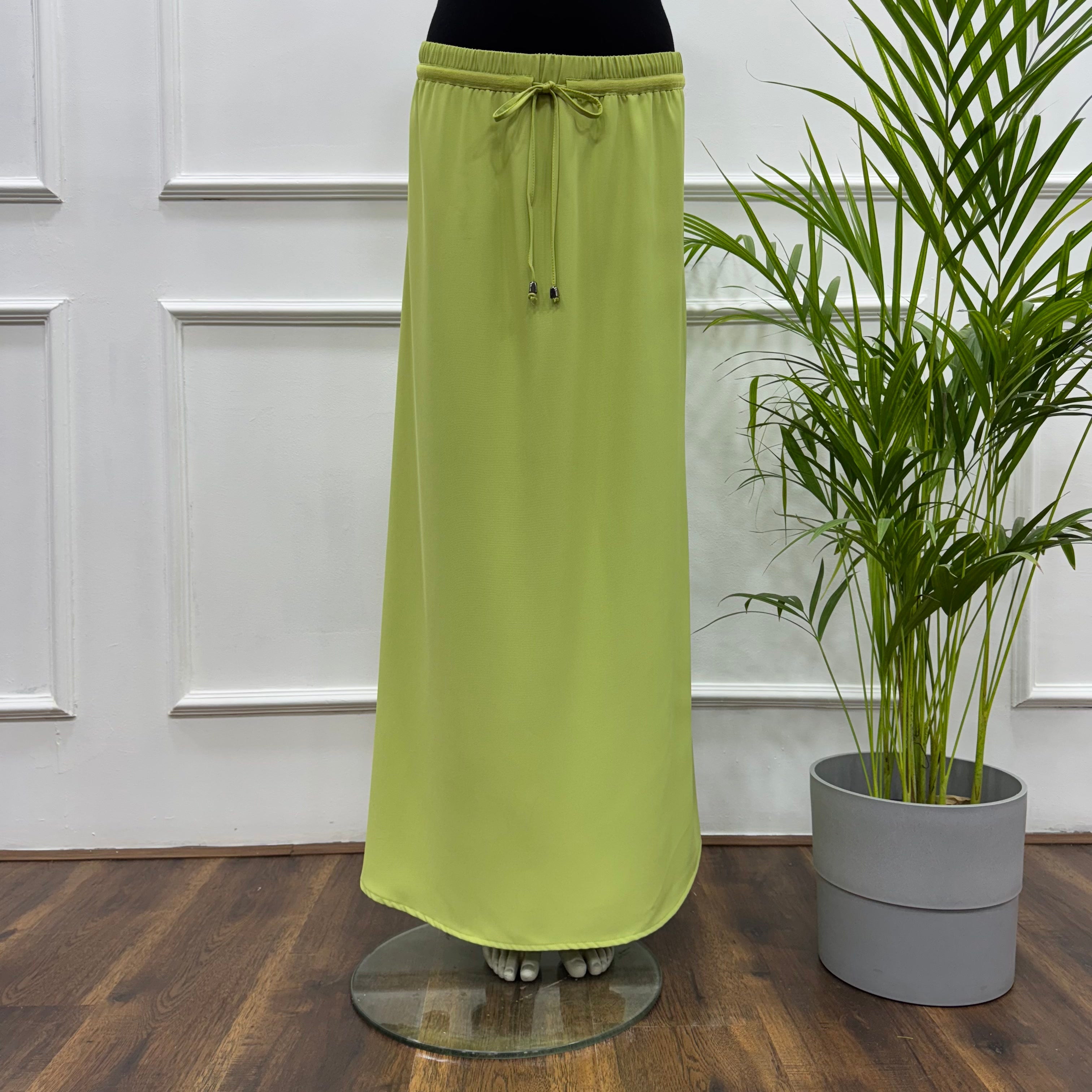 Maxi Skirt-Crepe-Kiwi