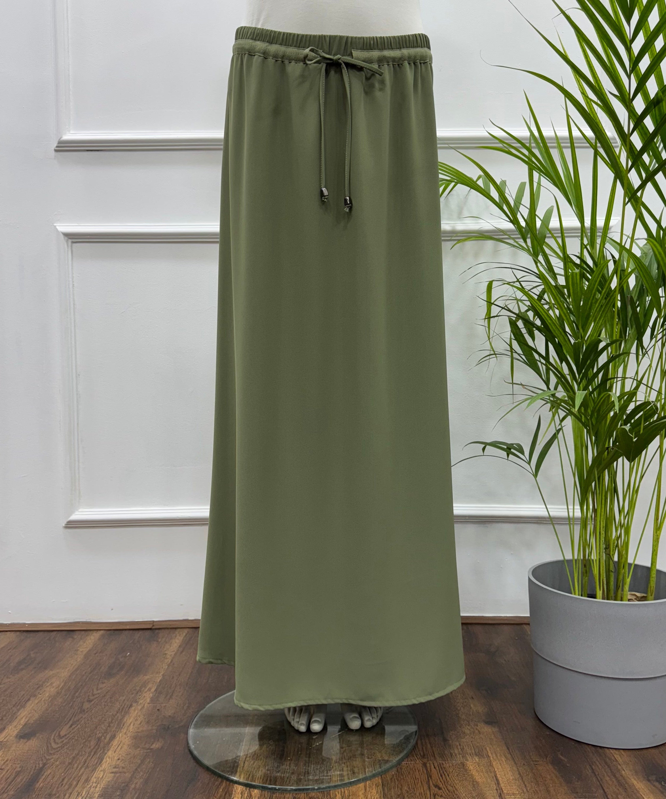 Maxi Skirt-Linen-Olive