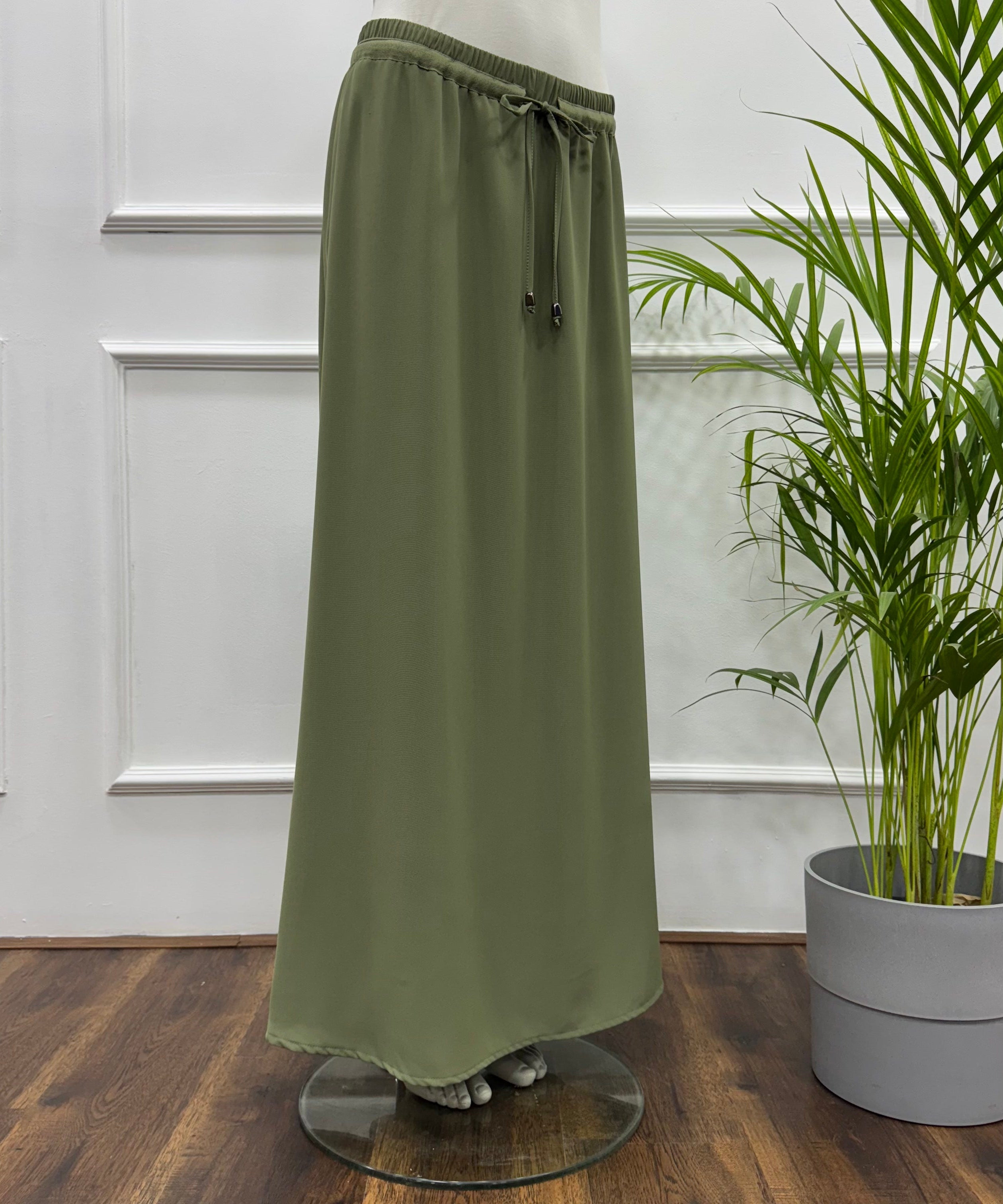 Maxi Skirt-Crepe-Olive