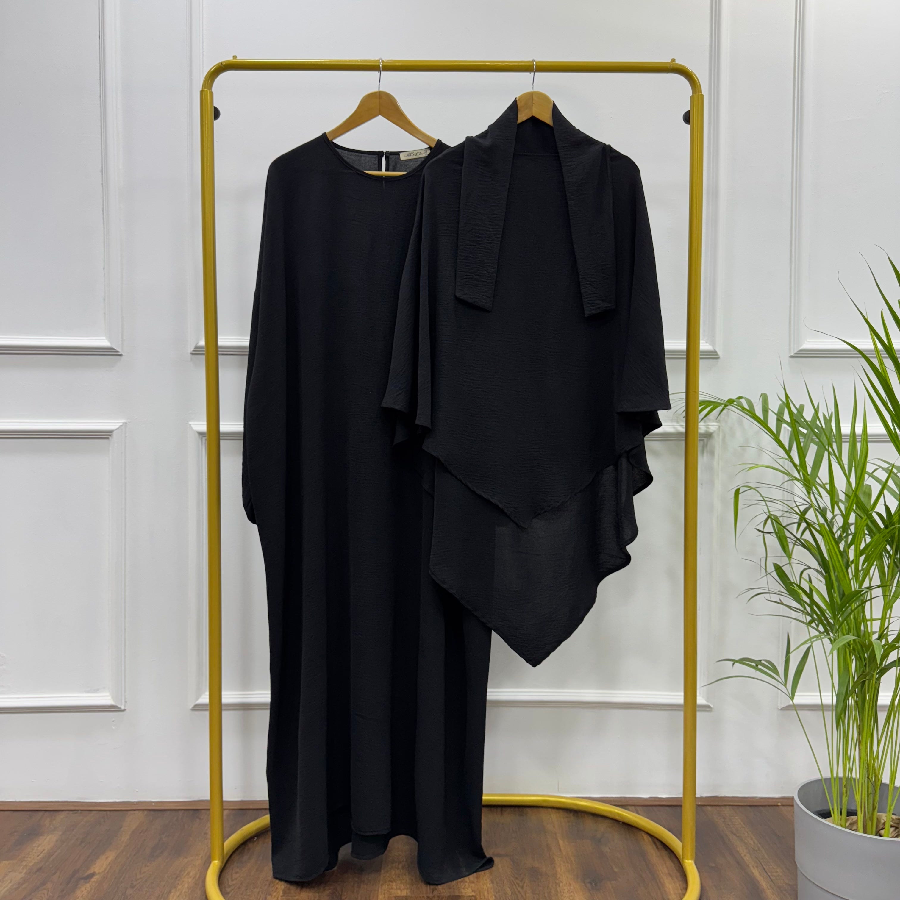 French Khimar-Cotton Viscose-Black