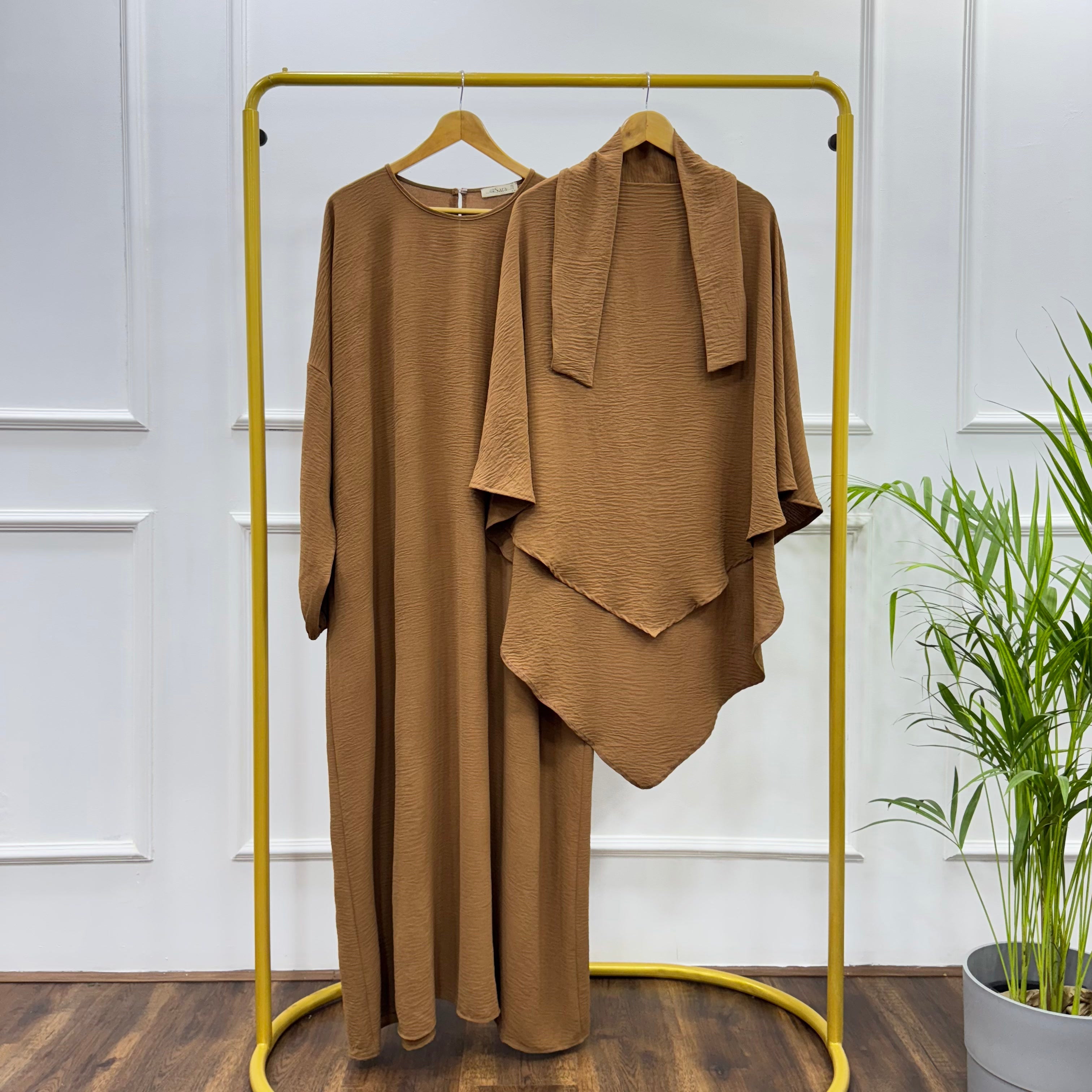 Abaya-Cotton Viscose-Brown