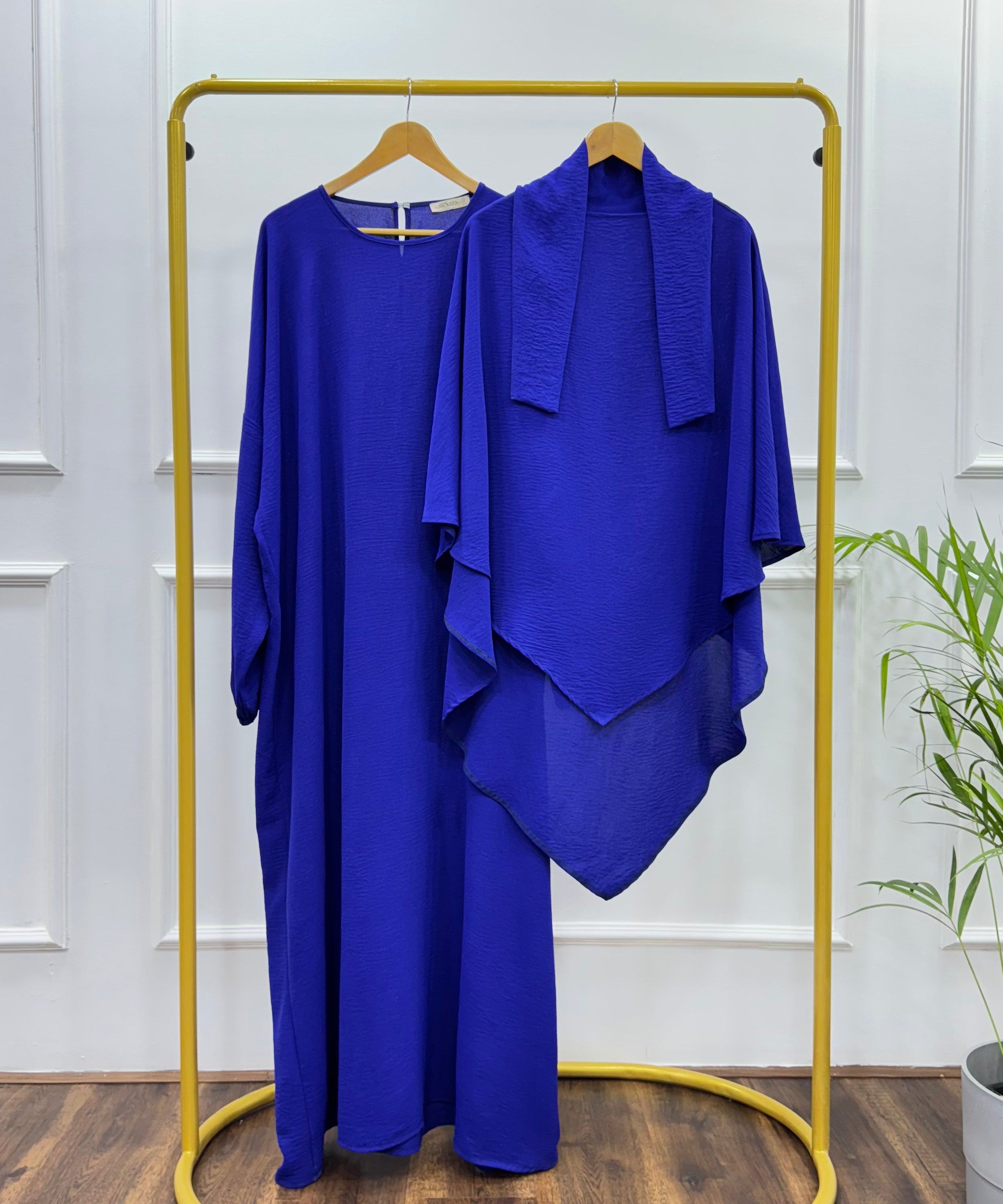 French Khimar-Cotton Viscose-Blue