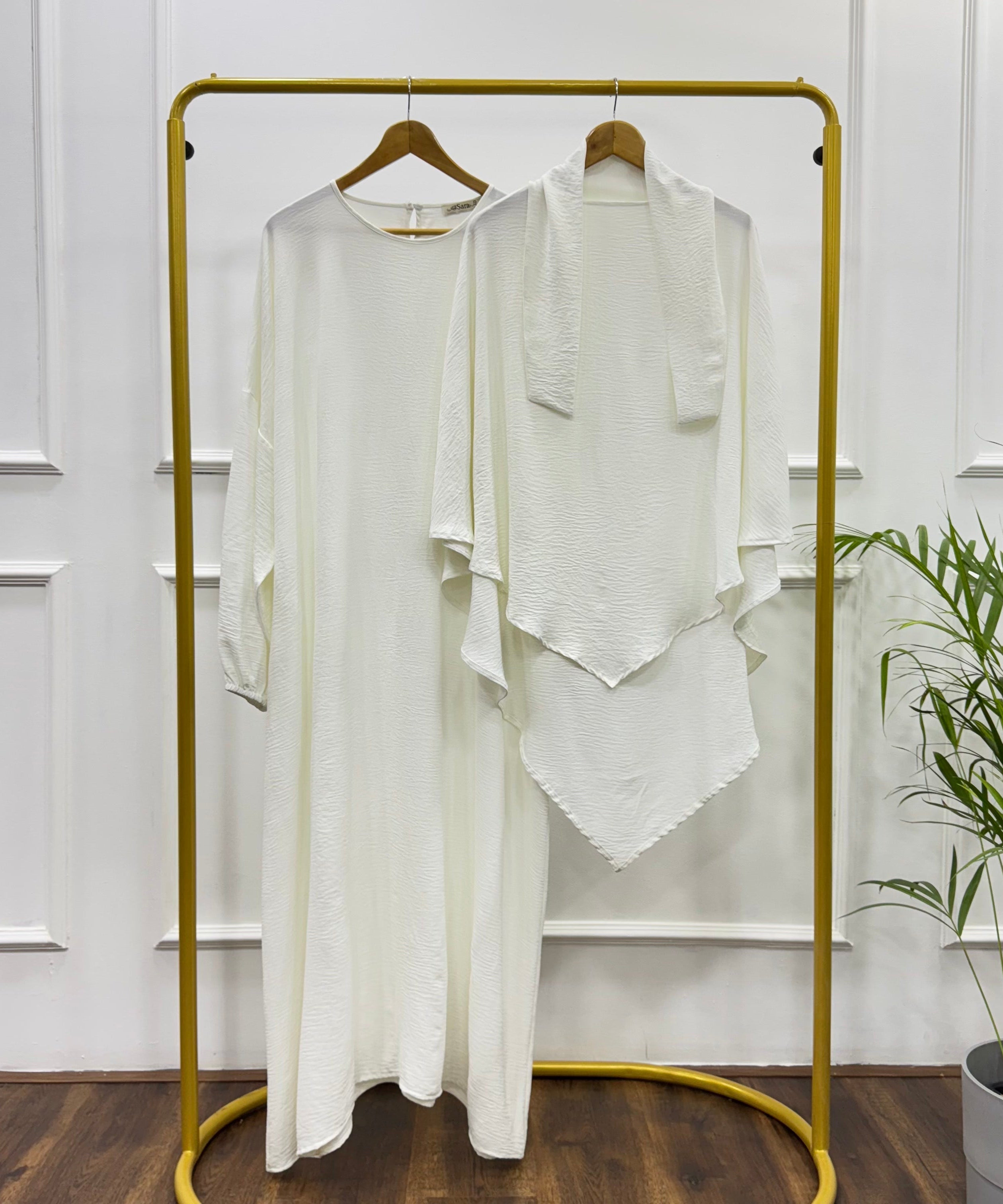 French Khimar-Cotton Viscose-Of White